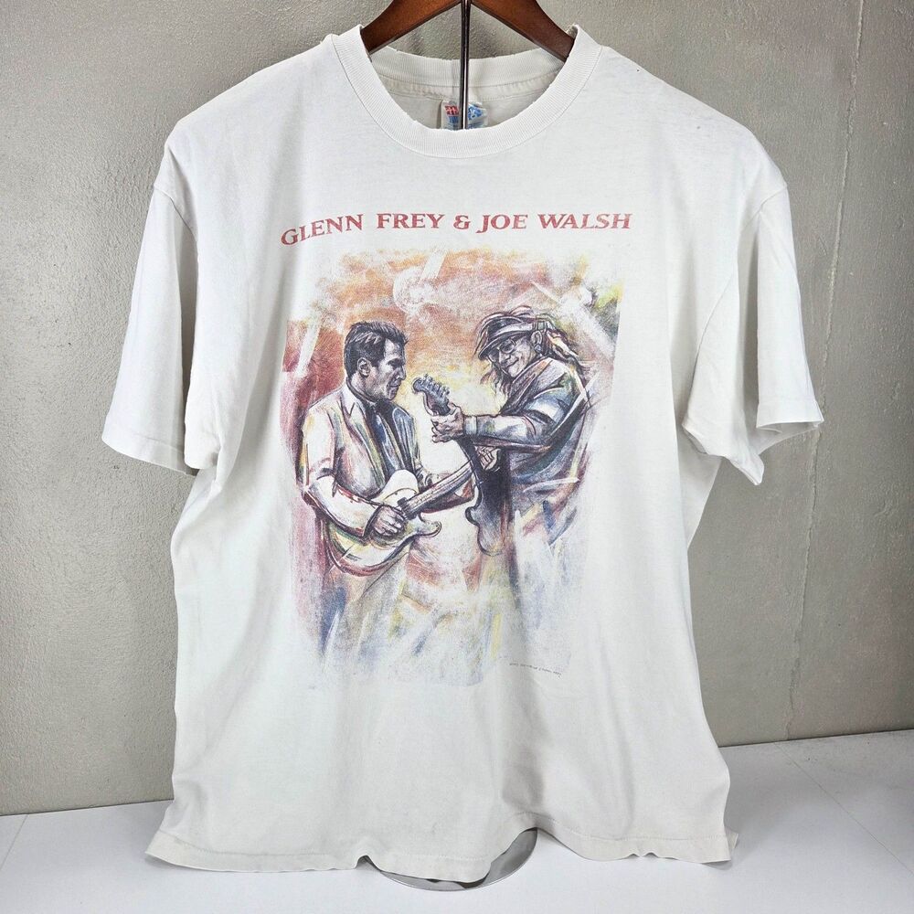 VTG 1993 Glenn Frey Joe Walsh Back Together Again Tour Hanes Beefy-T Shirt Sz XL